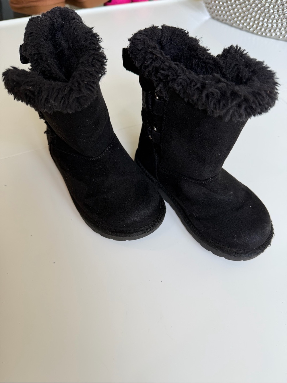 Airwalk Black Faux-Fur Lined Kids Winter Boots